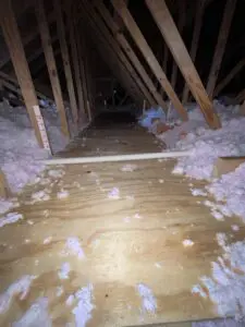 Lots of foam inside a wooden house